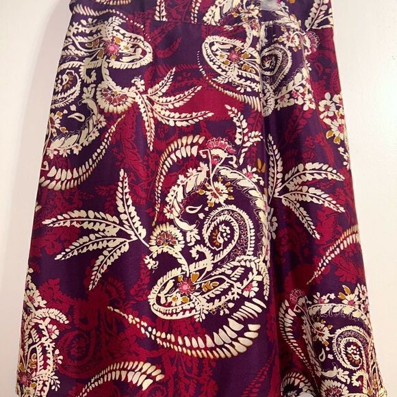 Talbots 100% silk wrap around skirt size 8 - Picture 2 of 6